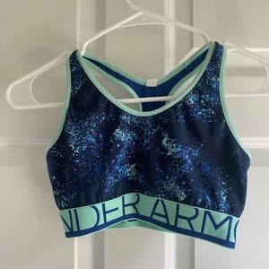 Under Armour Heat Gear Blue Galaxy sports bra small